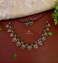 Emerald Green CZ Swirl Necklace Set with Stud Earrings – S1037