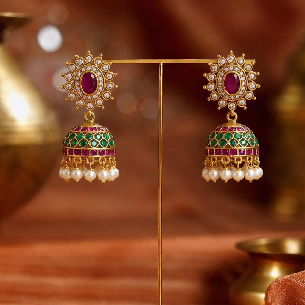 Honeycomb Jhumka on Exact Background